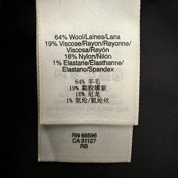 DKNY Women's Small Black Midi Straight/Pencil Wool Blend Fully Lined Skirt - Picture 13 of 16